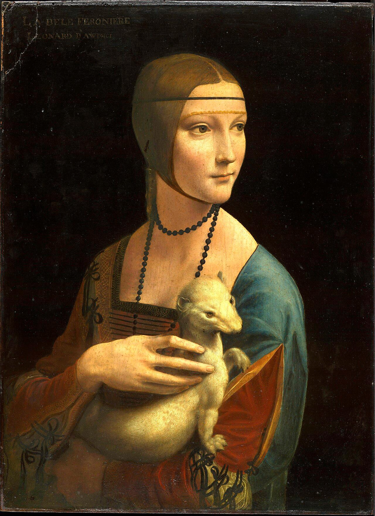 Lady with an Ermine — Leonardo da Vinci, original artwork; not a product photo