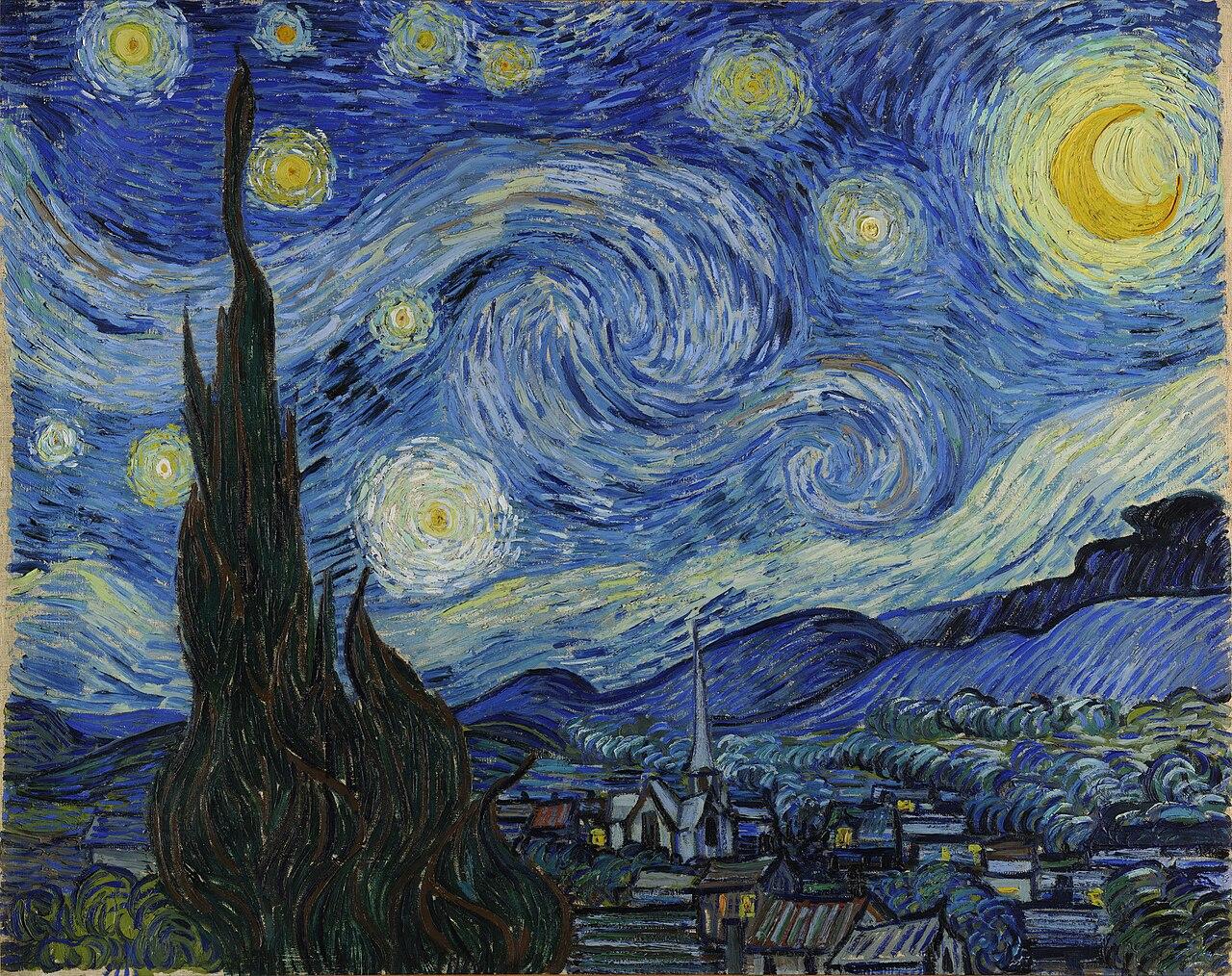La noche estrellada — Vincent van Gogh, obra original; no foto del producto